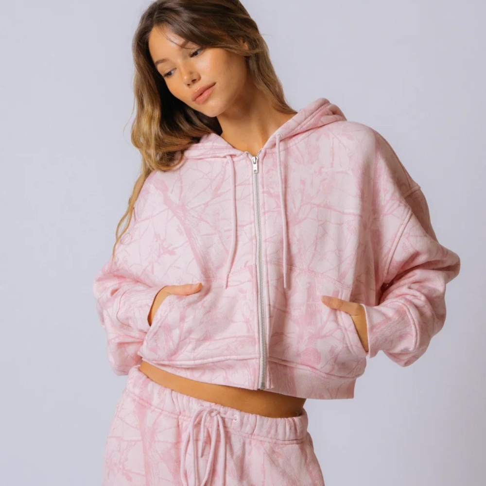 Dairy Boy Bubblegum Camo - Cropped Hoodie -  NWT - never worn